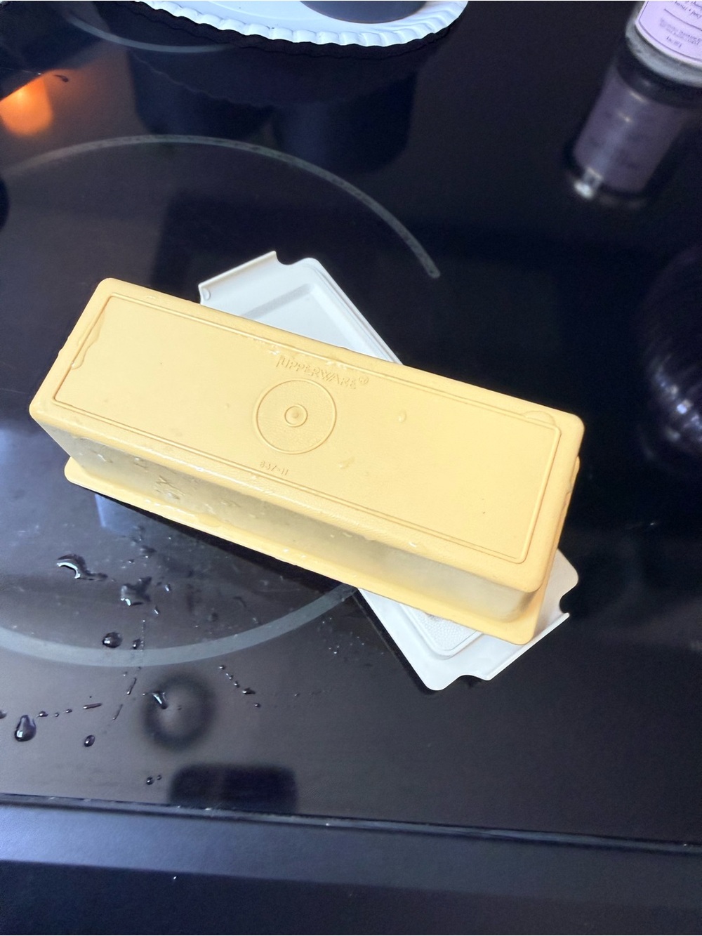 Vintage 1970s Tupperware Harvest Gold Butter Dish